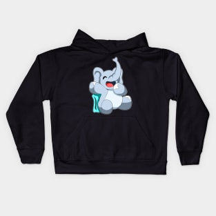 Elephant at Sleeping with Pillow Kids Hoodie